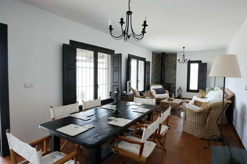 Bright lounge interior at Finca Los Tigres